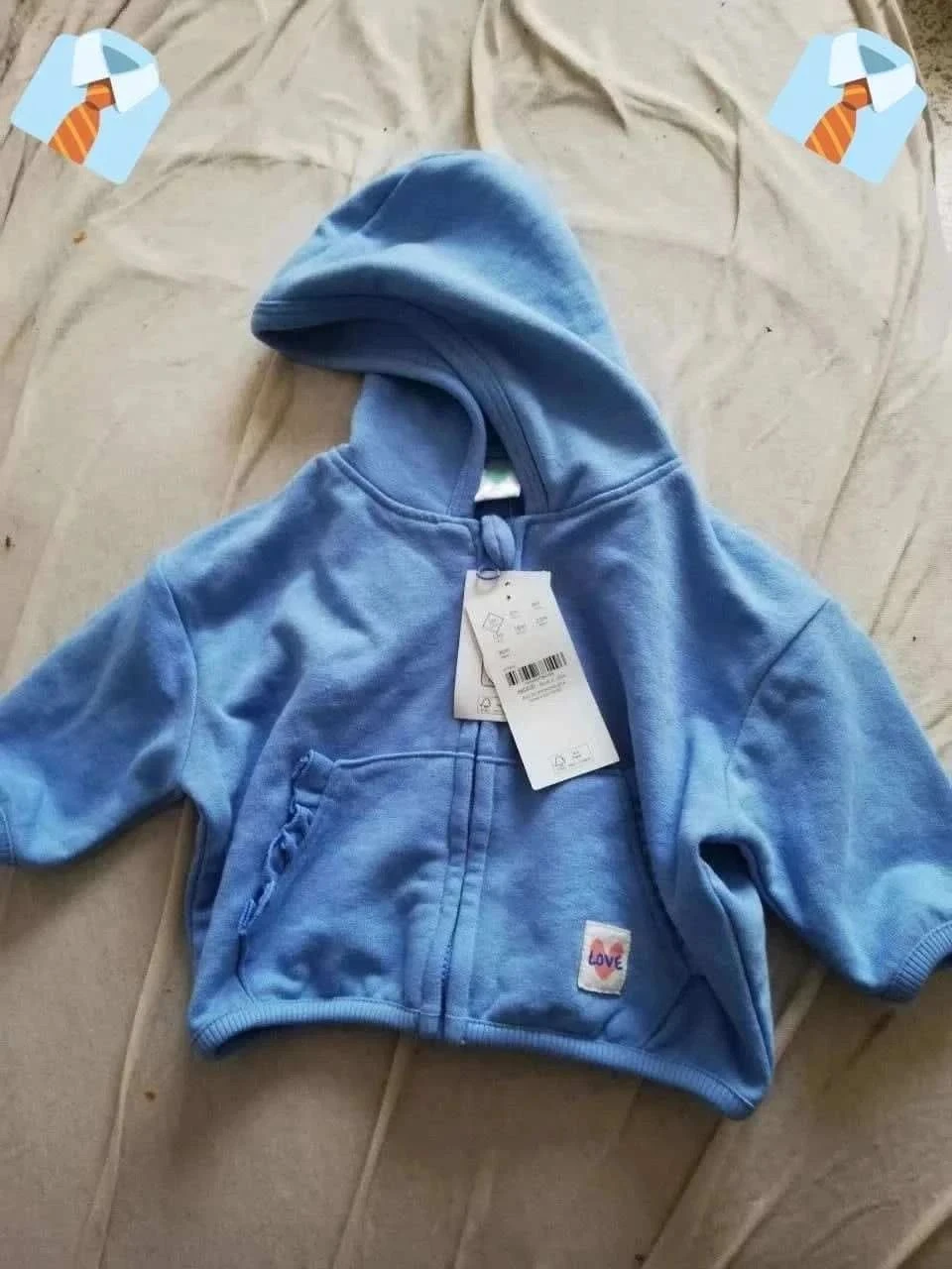 TEX Baby Sweat à Capuche Bleu 3 Mois Neuf avec étiquette